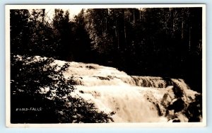 RPPC BOND FALLS, MI ~ View of FALLS ONTONAGON RIVER, County c1930s  Postcard