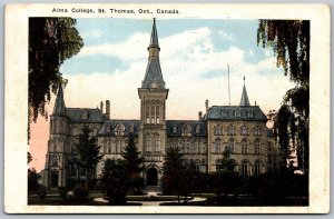 Postcard St. Thomas Ontario c1920s Alma College Elgin County