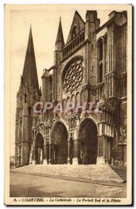 Old Postcard Chartres Chapel South Gate and the Fleche