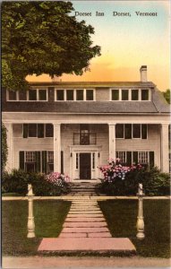 Hand Colored Postcard Dorset Inn in Dorset, Vermont