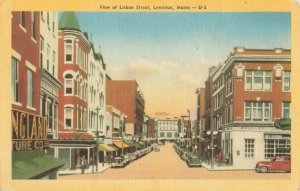 Postcard Lisbon Street Lewiston Maine