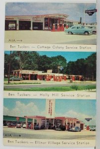 Ben Tucker's Standard Oil Svc Stations Ormond Bch Daytona Holly Hill Postcard Q3