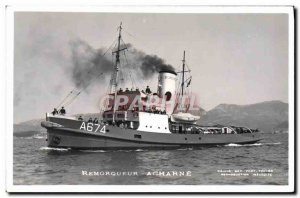 Postcard Old Tug Boat hard