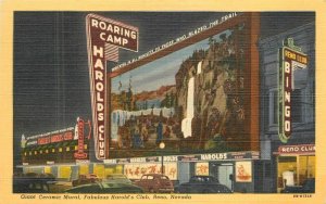 Nevada Reno Giant Ceramic Mural Harold's Club Teich Postcard 22-5857
