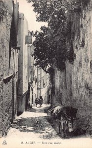 A616 Algeria Alger Algiers Rue Arabe Arab Street Donkey vintage postcard