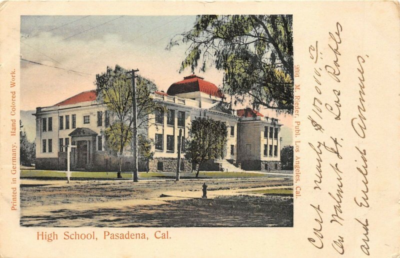 Pasadena California 1905 Undivided Back Postcard High School