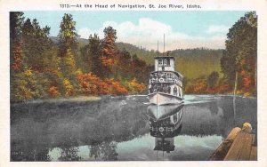 Steamer on St Joe River Idaho 1920s postcard