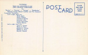 Executives of National Grange Insurance Co.,Keene, N.H.,  Early Postcard, Unused