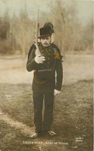 Carabinier Rifle c1910 Belgian Military Soldier  RPPC hand colored 18-8714