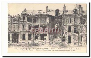 The ruins of the Great War Reims Old Postcard state houses Boulevard Gerbert