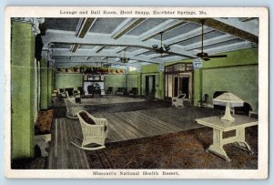 Excelsior Springs Missouri Postcard Lounge Ball Room Hotel Snapp c1926 Vintage
