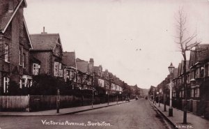 Victoria Avenue Surbiton Rare Surrey Old Real Photo Postcard