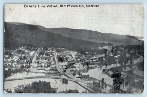 St. Maries Idaho Postcard Birds Eye View Exterior Building c1910 Vintage Antique