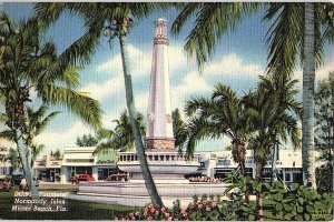 Postcard MONUMENT SCENE Miami Beach Florida FL AI1896