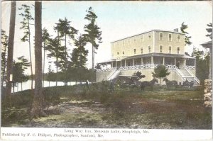 Shapleigh, ME Maine LONG WAY INN Mousam Lake Tourist Hotel YORK CO 1910 Postcard
