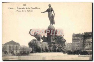 Postcard Old Paris Triumphal Square Republic of the Nation