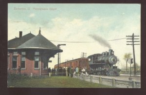 BARBERTON OHIO RAILROAD DEPOT TRAIN STATION PENNSYLVANIA RR POSTCARD