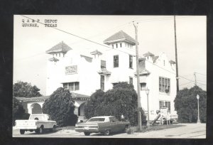 RPPC QUANAH TEXAS RAILROAD DEPOT TRAIN STATION REAL PHOTO POSTCARD