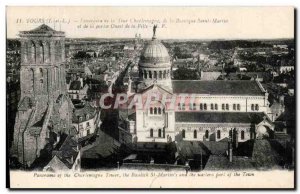 Old Postcard Panorama Tours of Charlemagne Tower of the Basilica of St. Martin