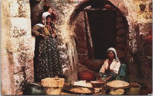 Israel Syrian Peasants Making Bread Palestine Palestine Postcard C033