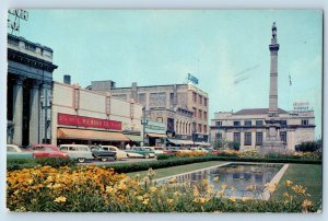 Racine Wisconsin WI Postcard Monument Square Park Exterior c1958 Vintage Antique