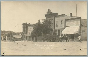 LAKE PARK IA MAIN STREET ANTIQUE REAL PHOTO POSTCARD RPPC