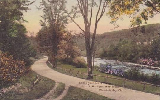 Ottauguechee River And Bridgewater Road Woodstock Vermont Handcolored Albertype