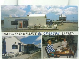 Vintage Postcard Bar Restaurante El Charcon Arrieta Lanzarote