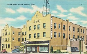 COEUR D'ALENE ID ADAHO~DESERT HOTEL-RADIO ANTENNA~VINTAGE POSTCARD