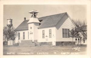 B32/ Butte Nebraska Ne Real Photo RPPC Postcard 1949 Community Church Building