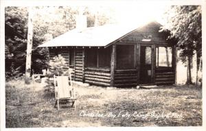 Michigan Mi Real Photo RPPC Postcard 1952 GAYLORD Chickadee Big Lake Camp