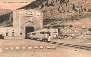 Vintage Postcard Moffat Tunnel Colorado Railway Train The Denver News Co.