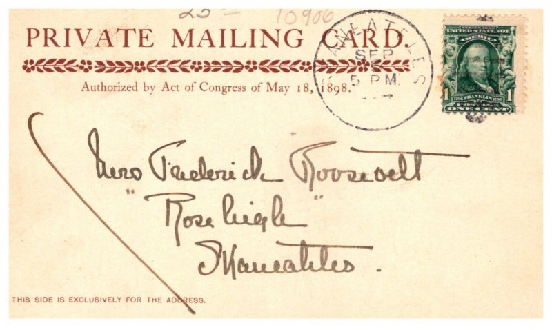 Pilgrims  Private mailing Card, 1 cent Franklin Stamp Scott 300