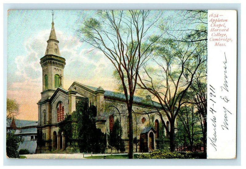 c1910s Appleton Chapel, Harvard College, Cambridge Massachusetts MA Postcard