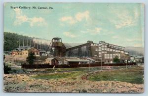 Postcard PA Mt Carmel Sayre Collier Coal Mine c1912 View M12