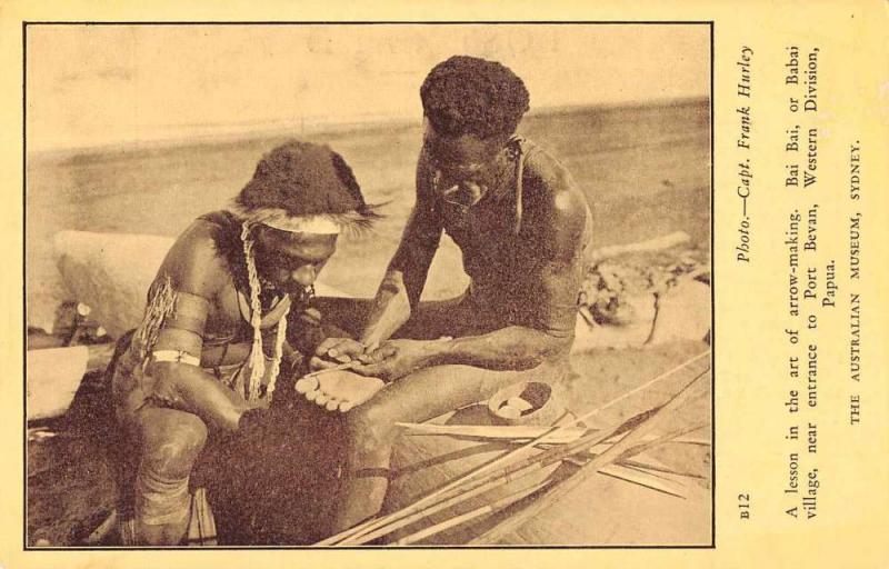 Bai Bai Papua Port Bevan Arrow Making Antique Postcard J80402