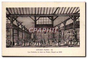 Old Postcard History Old Paris Ls wooden galleries of the Palais Royal in 1810