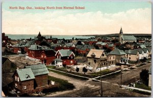 Postcard North Bay Ontario c1910s Looking North From Normal School Nippising