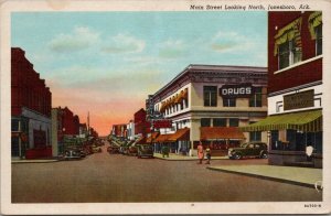 Main Street Looking North Jonesboro Arkansas Postcard PC540