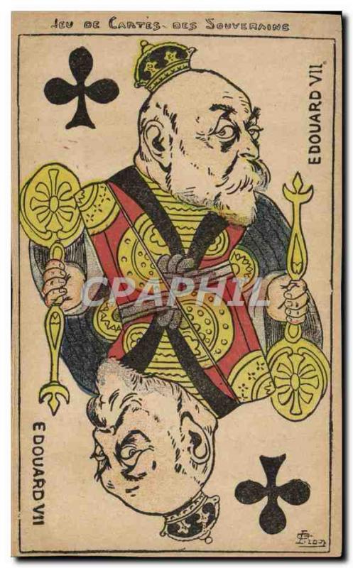 Postcard Old Satirical Political Game Card Sovereign Edward VII Map to play C...