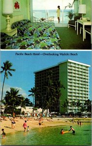 Pacific Beach Hotel Overlooking Waikiki Beach Hawaii Postcard Standard View Card