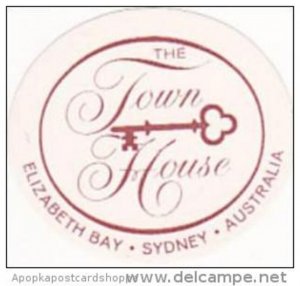 AUSTRALIA SYDNEY TOWN HOUSE HOTEL VINTAGE LUGGAGE LABEL