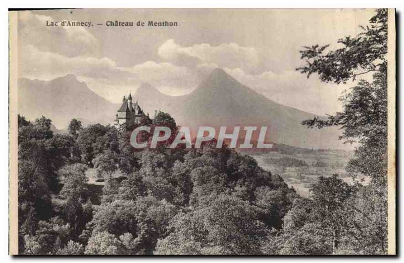 Old Postcard Lake Annecy Chateau de Menthon