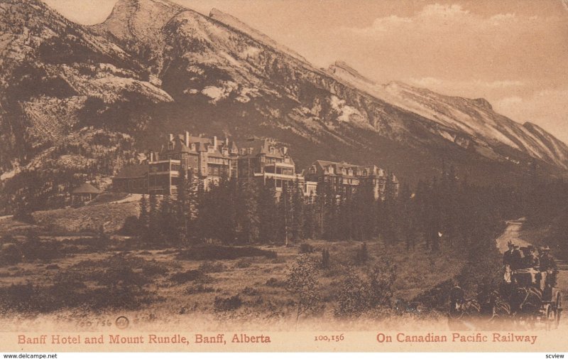 BANFF , Alberta , Canada , 1900-10s ; Banff Hotel & Mount Rundle