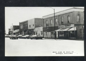 RPPC RUSSELL MANITOBA CANADA DOWNTOWN MAIN STREET REAL PHOTO POSTCARD