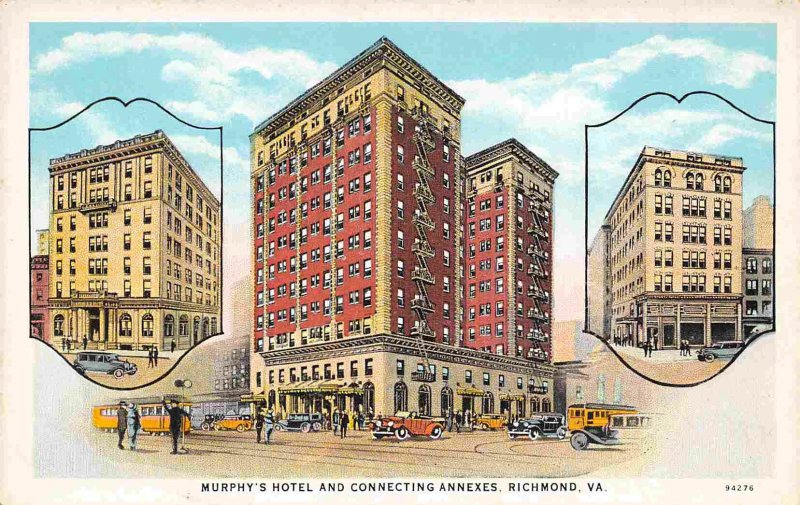 Murphy's Hotel & Annexes Richmond Virginia 1930s postcard