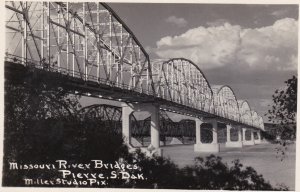 South Dakota Piere Missouri River Bridges Real Photo