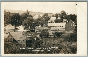 LIBERTY ME NEW CORN CANNING FACTORY ANTIQUE REAL PHOTO POSTCARD RPPC