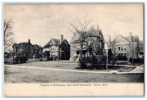 c1905 Group Residence East Grand Boulevard Street Detroit Michigan MI Postcard