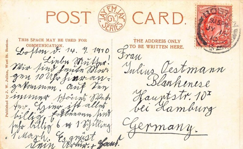 L068 England Boston 1910 bath Gardens postcard